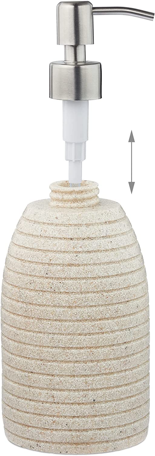 Relaxdays Σαπουνοθήκη Dispenser από Πολυρεσίνη - Beige - 4052025908782