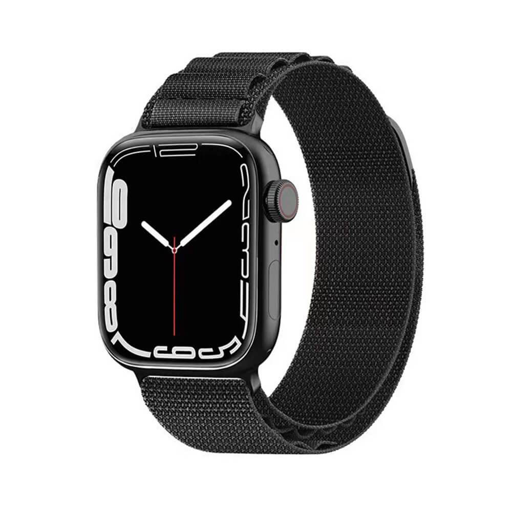 Techsuit Λουράκι Apple Watch 4/5/6/7/8/9/10/11 - SE (1/2/3) - ULTRA (1/2/3) - 44/45/46/49mm Watchband W037 Nylon - Black
