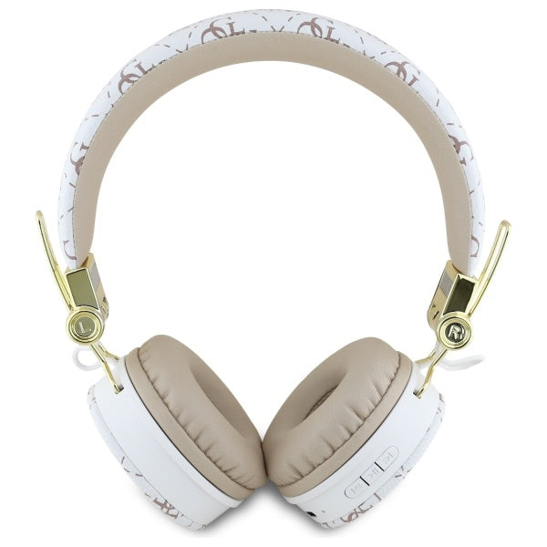 Guess Over-Ear 4G Triangle Round Shape - Ασύρματα Bluetooth Ακουστικά - White