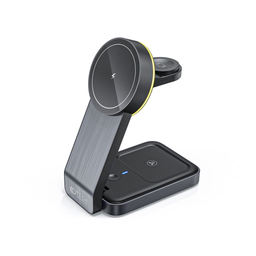 Tech-Protect QI15W-A28 3in1 Ασύρματος Μαγνητικός Φορτιστής MagSafe - Black