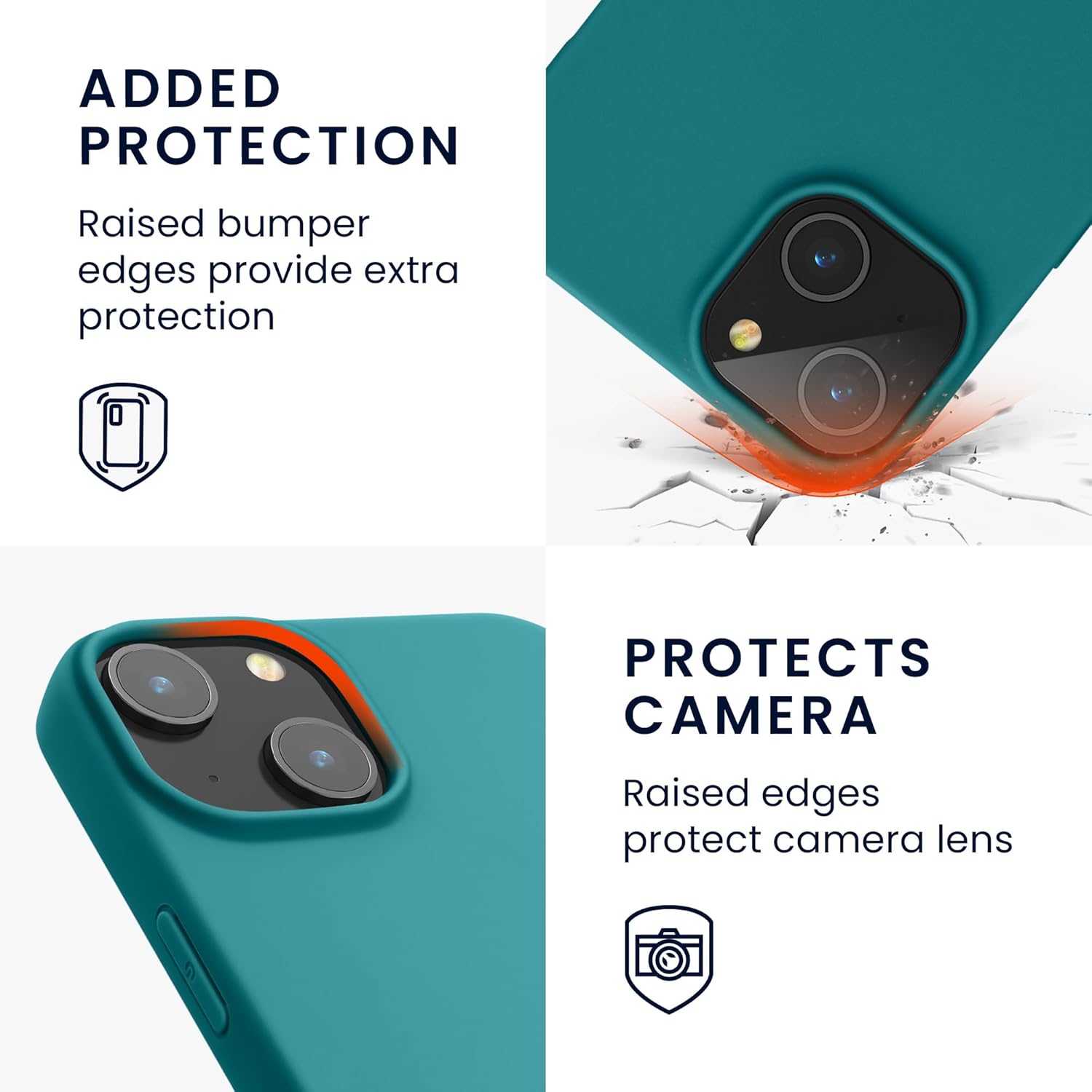 KW iPhone 15 Λεπτή Θήκη Σιλικόνης TPU - Petrol Blue