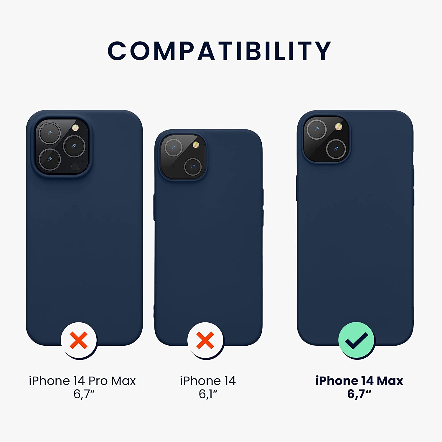 KW iPhone 14 Plus Θήκη Σιλικόνης Rubberized TPU - Navy Blue - 59080.116