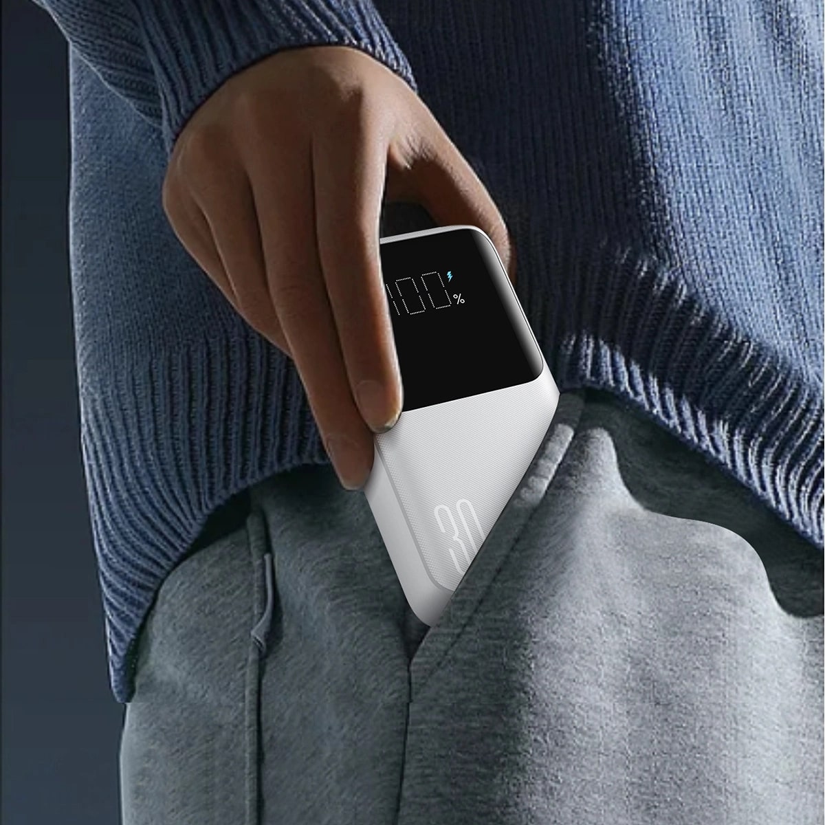 Joyroom JR-PBC06 Mini PowerBank 10000mAH 30W με Ενσωματωμένα Καλώδια Type-C / Lightning και 1 θύρα Type-C και 1 Θύρα USB - White