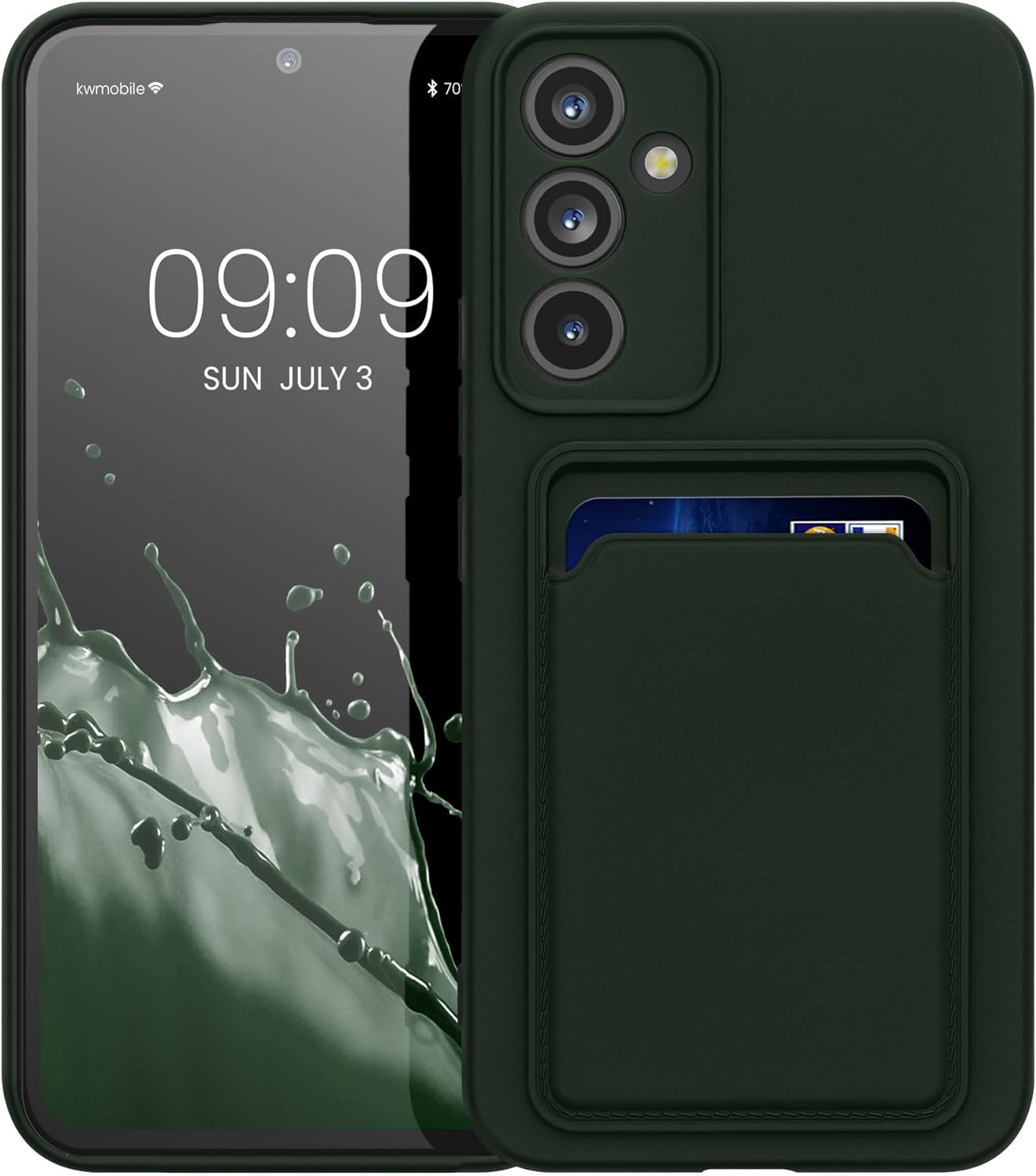 KW Samsung Galaxy A54 5G Θήκη Σιλικόνης TPU με Υποδοχή για Κάρτα - Dark Green