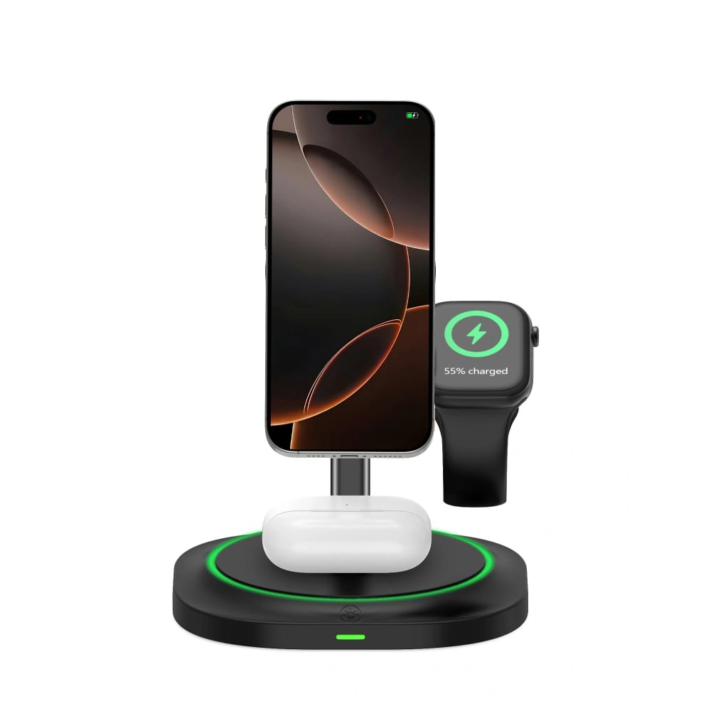 Tech-Protect QI15W-A46 3in1 Ασύρματος Μαγνητικός Φορτιστής MagSafe - Black