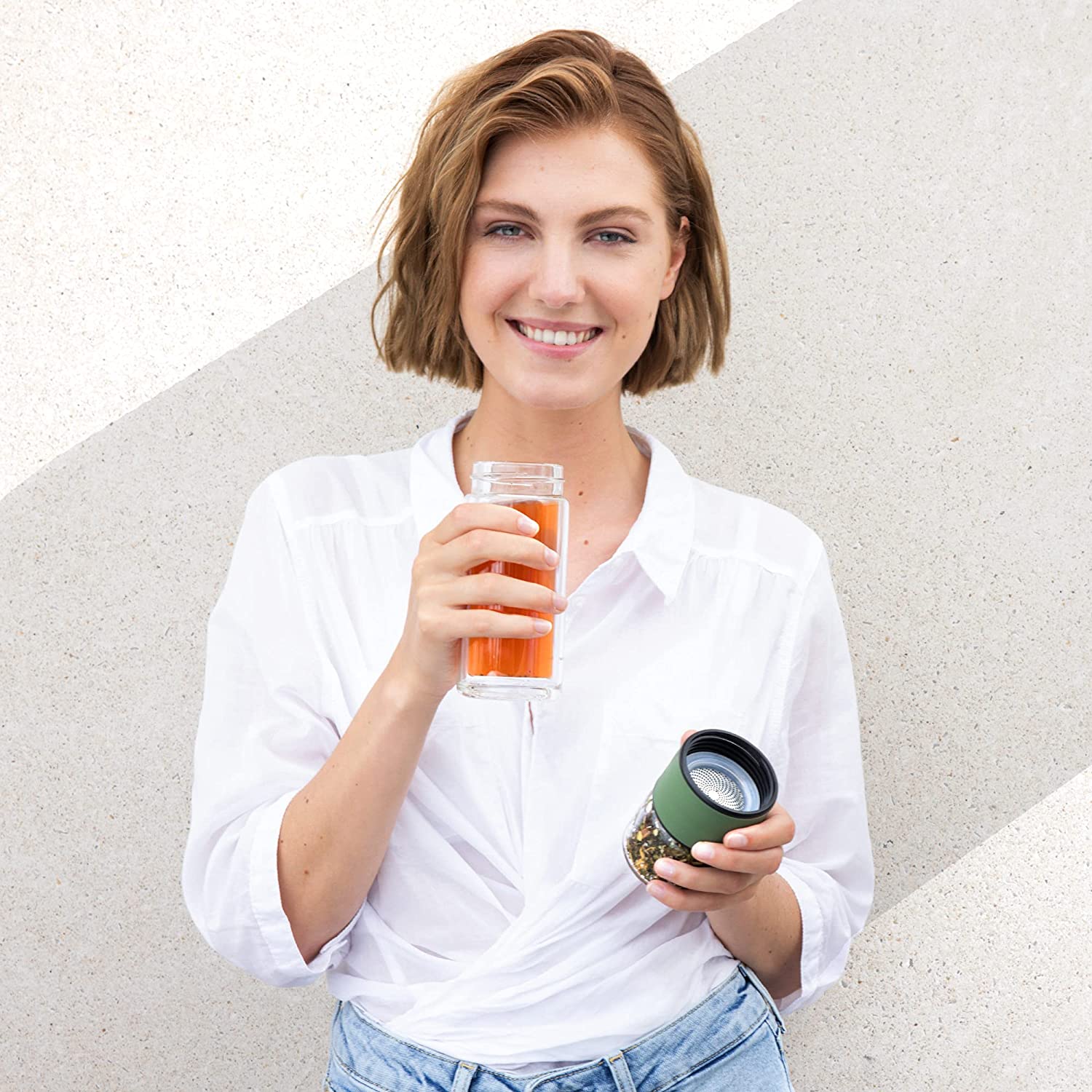 Navaris Glass Tea Bottle Γυάλινο Μπουκάλι Τσαγιού - 240ml - Green - 50094.02