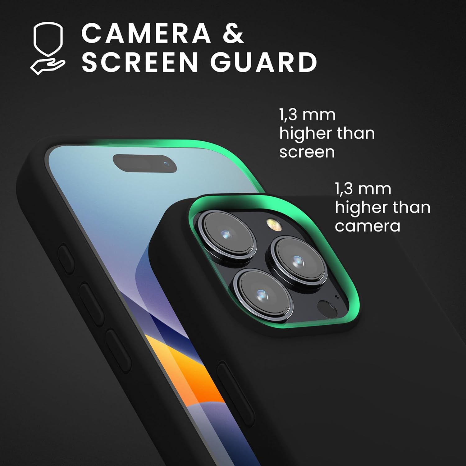 KW iPhone 16 Pro Max Θήκη Σιλικόνης Rubberized TPU - Black