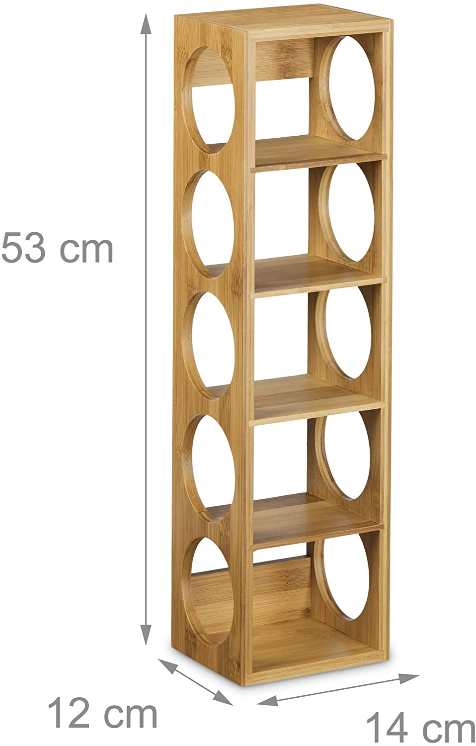Relaxdays Ξύλινο Ράφι για Κρασί από Μπαμπού - Natural - 4052025203320