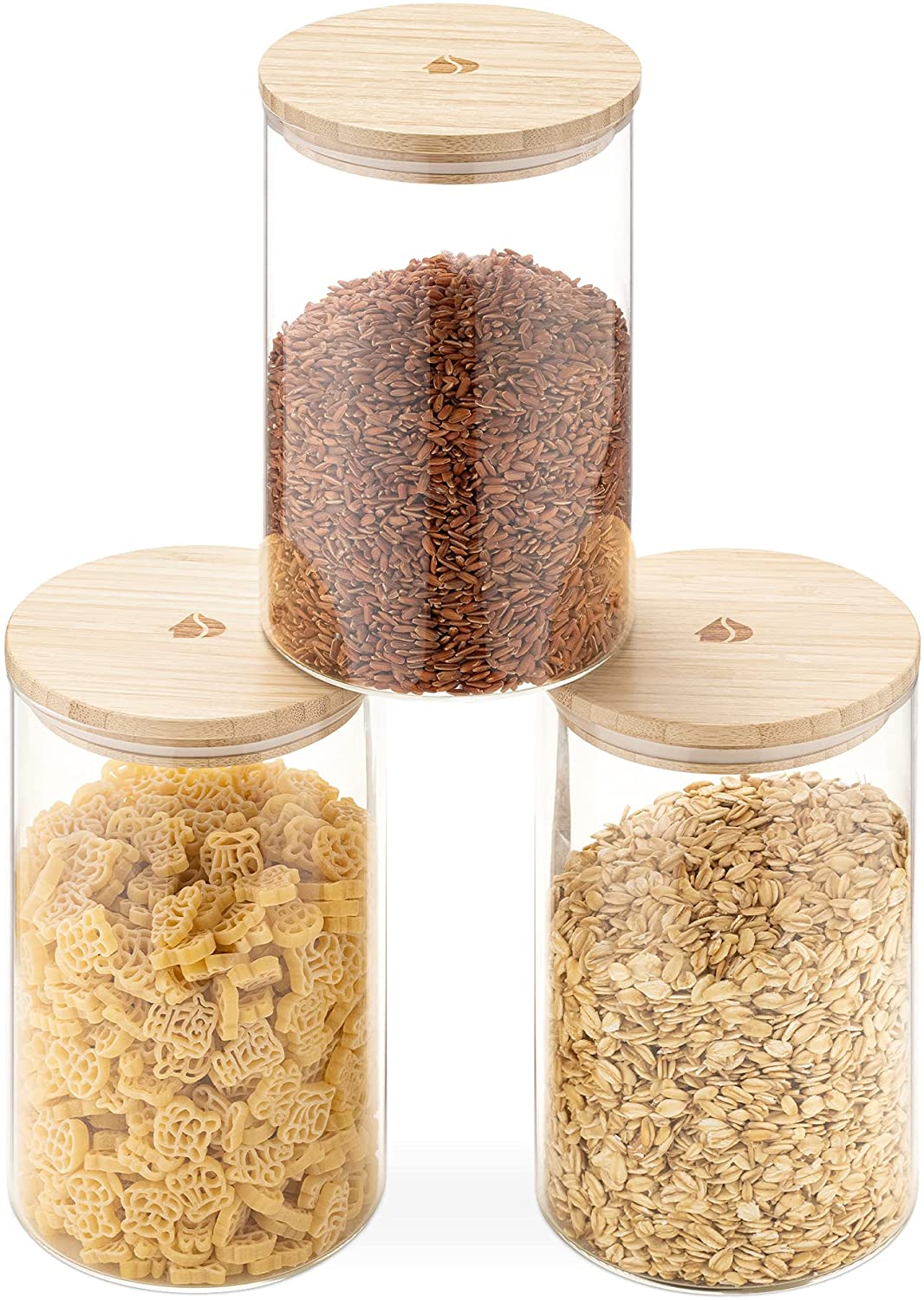 Navaris Glass Storage Jars Set Σετ 3 Γυάλινα Βάζα Αποθήκευσης - 1L - Διάφανα - 54600.02.03