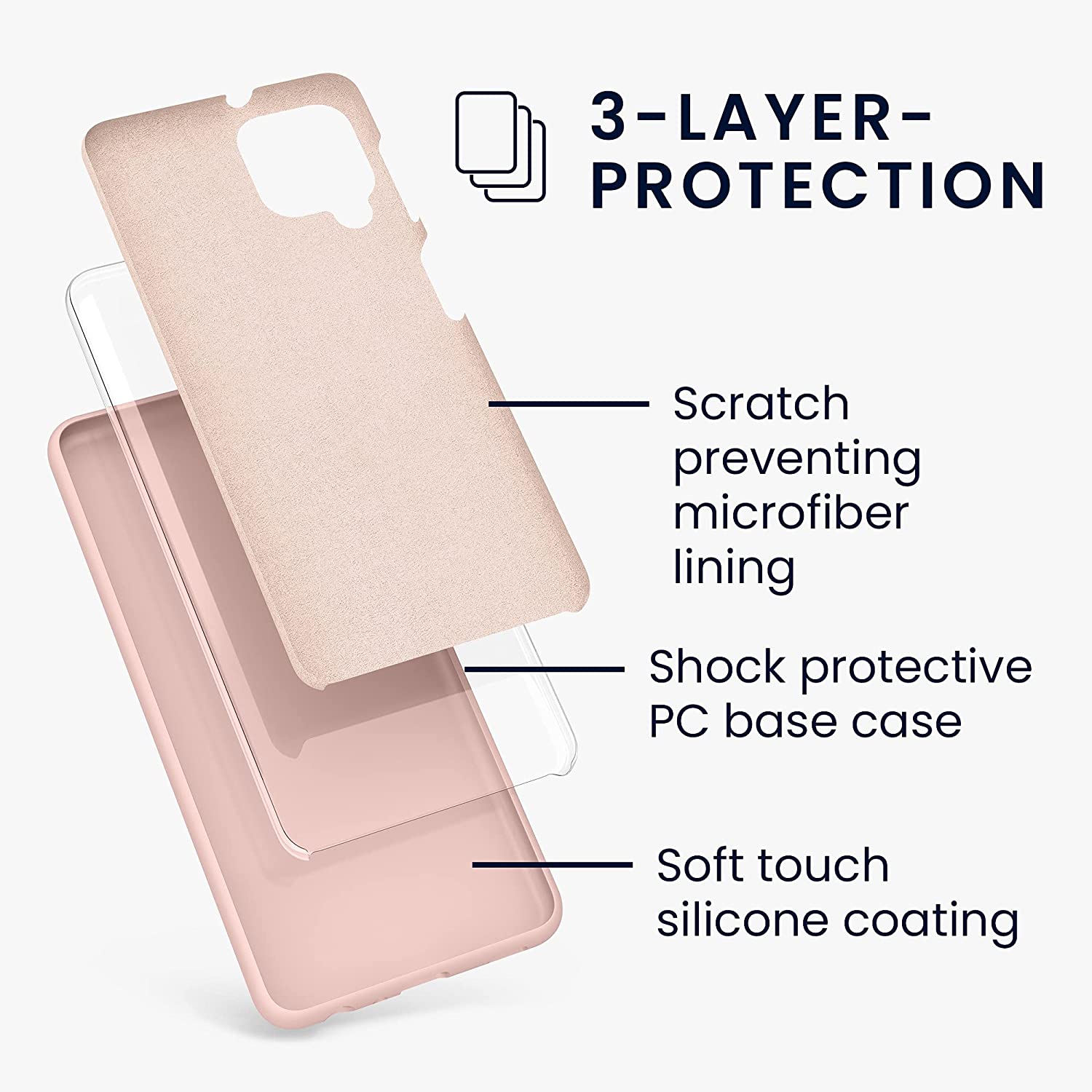 KW Samsung Galaxy A22 4G Θήκη Σιλικόνης Rubberized TPU - Dusky Pink Matt - 55500.52