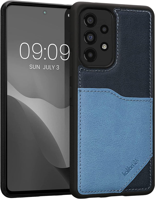 Kalibri Samsung Galaxy A53 5G Θήκη από Συνθετικό Δέρμα με Υποδοχή για Κάρτα - Dark Blue / Light Blue - 59489.17