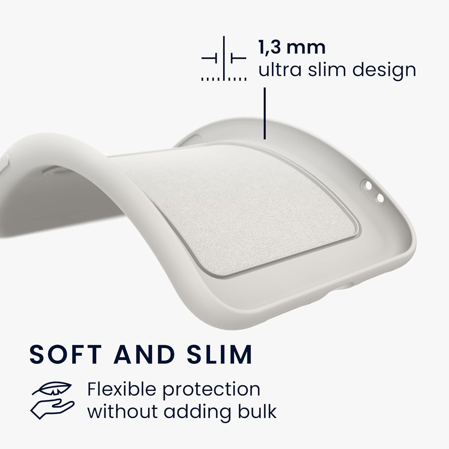 KW iPhone 15 Θήκη Σιλικόνης TPU με Υποδοχή για Κάρτα - White