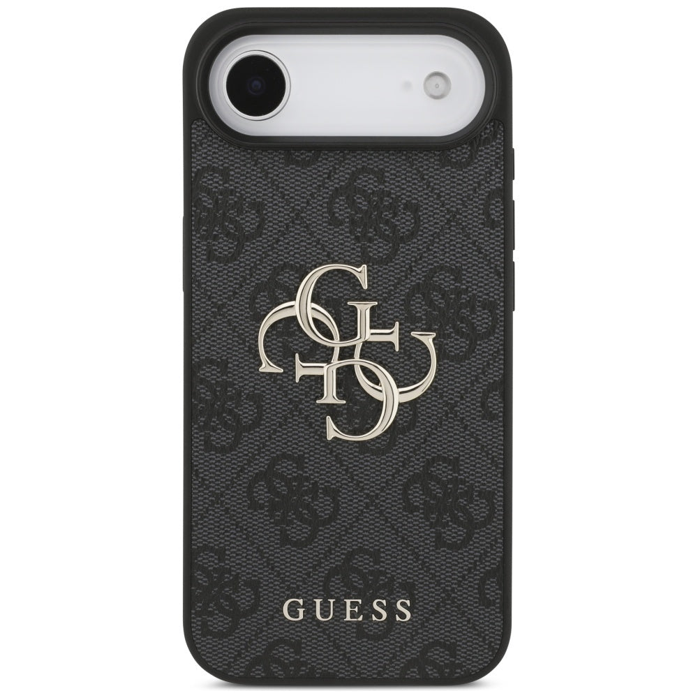 Guess iPhone Air - 4G Big Logo - Σκληρή Θήκη με Πλαίσιο Σιλικόνης και Επένδυση Συνθετικού Δέρματος - Black - GUHCP17M4GMGGR