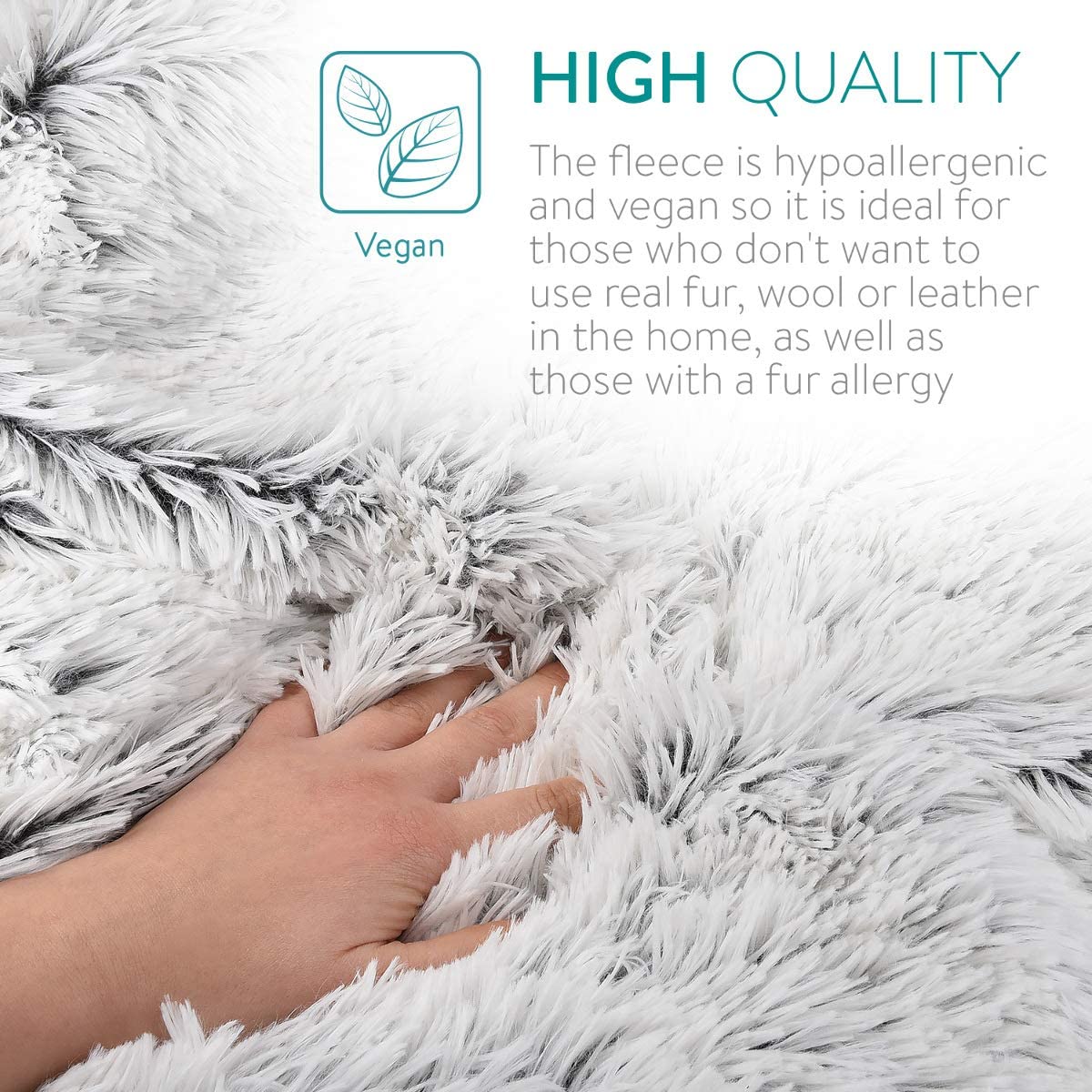 Navaris Κουβέρτα Καναπέ από Γούνα - 150 x 200 cm - Grey - 49847.22.02