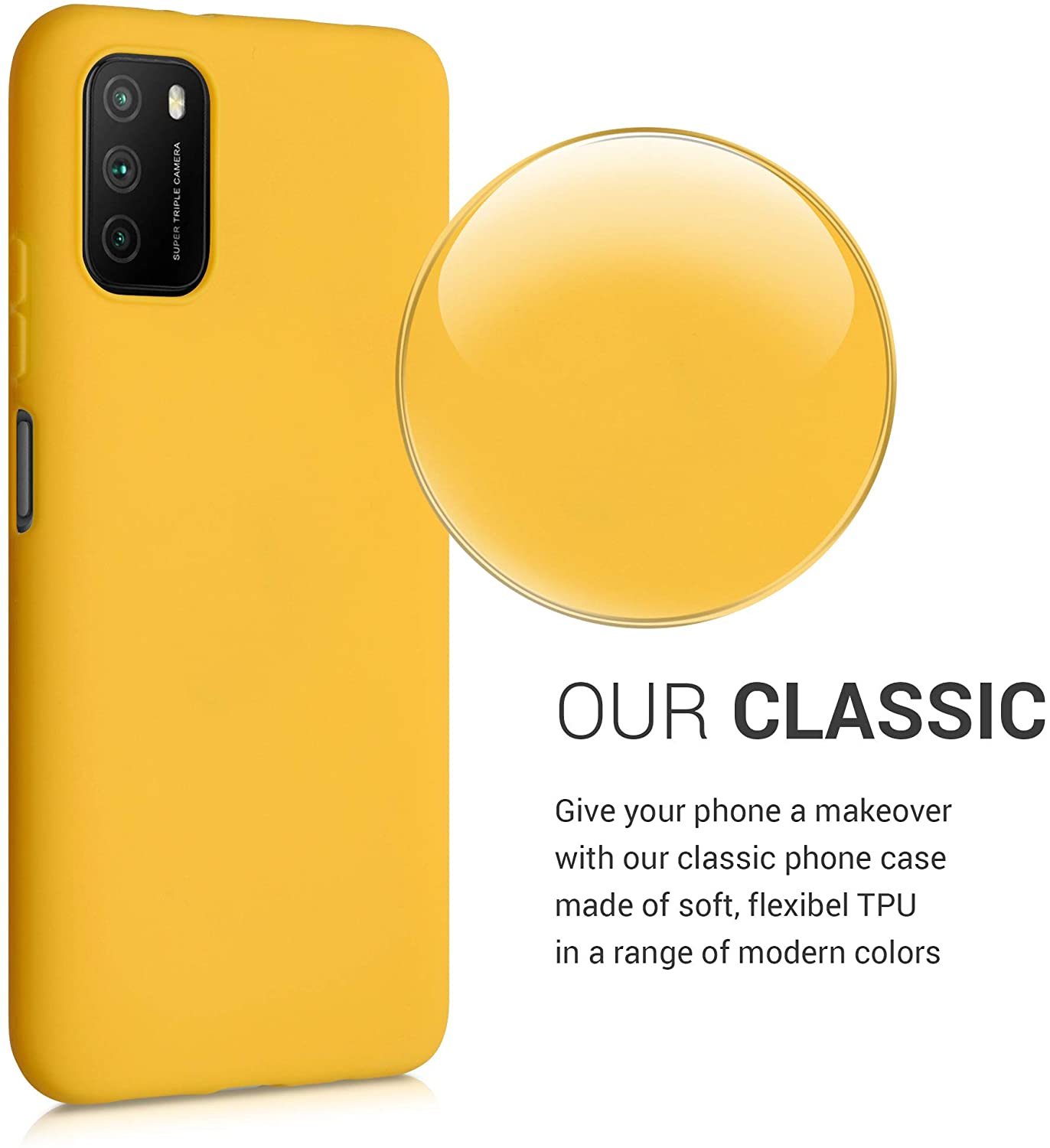 KW Xiaomi Poco M3 Θήκη Σιλικόνης TPU - Honey Yellow - 53971.143