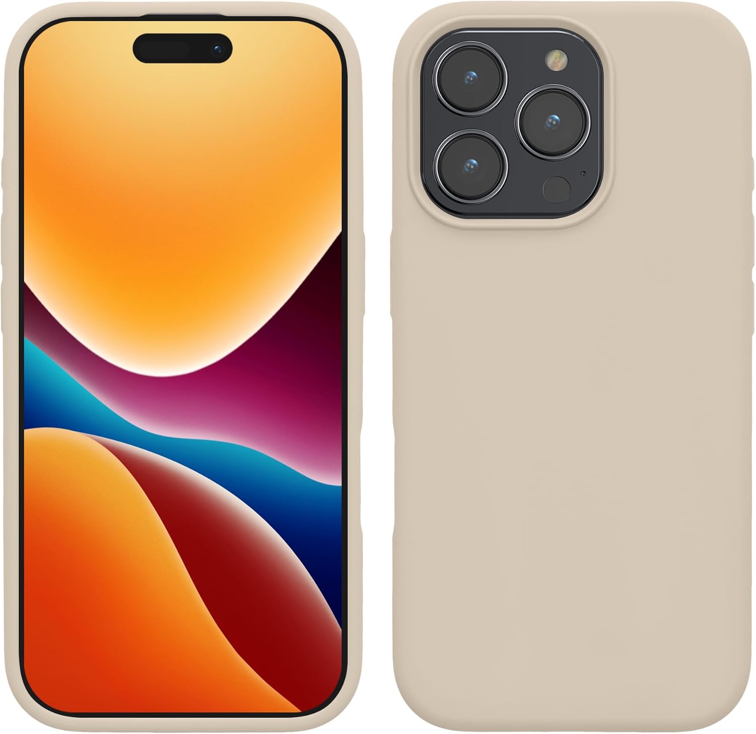 KW iPhone 16 Pro Max Θήκη Σιλικόνης Rubberized TPU - Cream