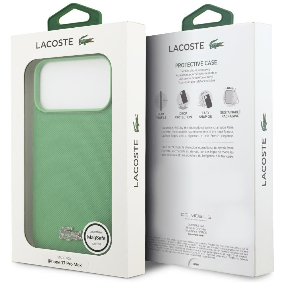 Lacoste iPhone 17 Pro Max - Petit Pique Lacquer Logo MagSafe - Σκληρή Θήκη με Πλαίσιο Σιλικόνης - Estragon