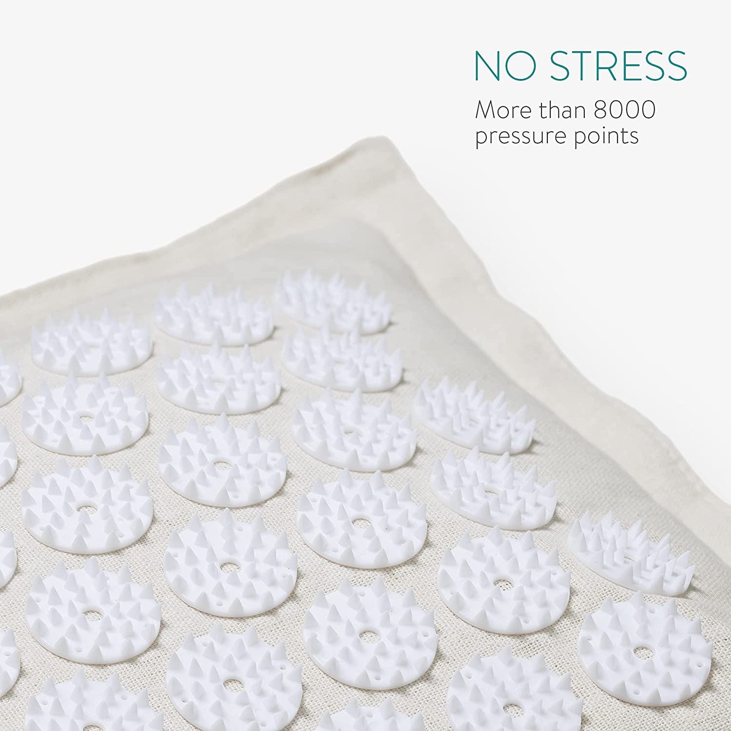 Navaris Eco-Friendly Σετ με Χαλάκι και Μαξιλάρι Μασάζ - White / Beige - 51747.11.02