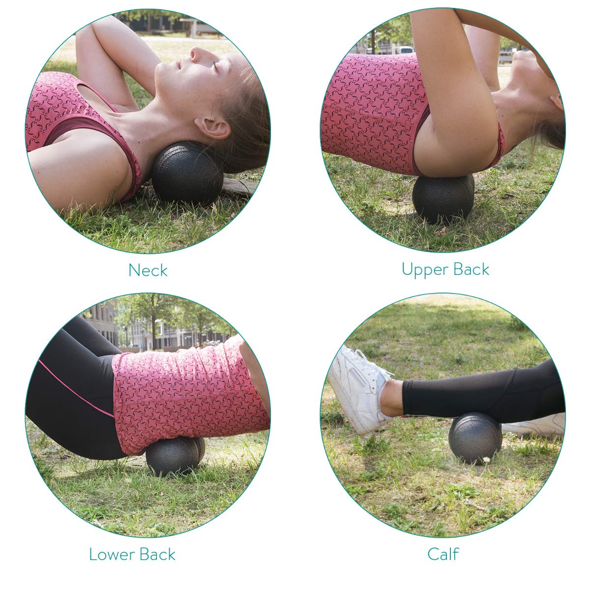 Navaris 2x Peanut Duo Massage Ball - Σετ με 2 Μπάλες Μασάζ - Black / Red - 44055.09