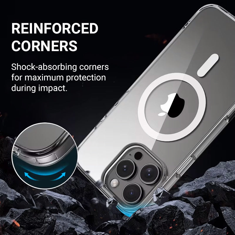 Crong iPhone 16 Pro Clear Mag Cover - Σκληρή Θήκη με Πλαίσιο Σιλικόνης και MagSafe - Clear