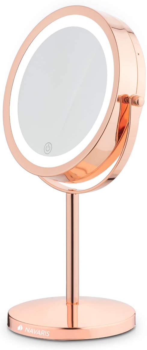 Navaris Περιστρεφόμενος Φωτιζόμενος Καθρέπτης LED με Διακόπτη Αφής - Copper - 48930.27