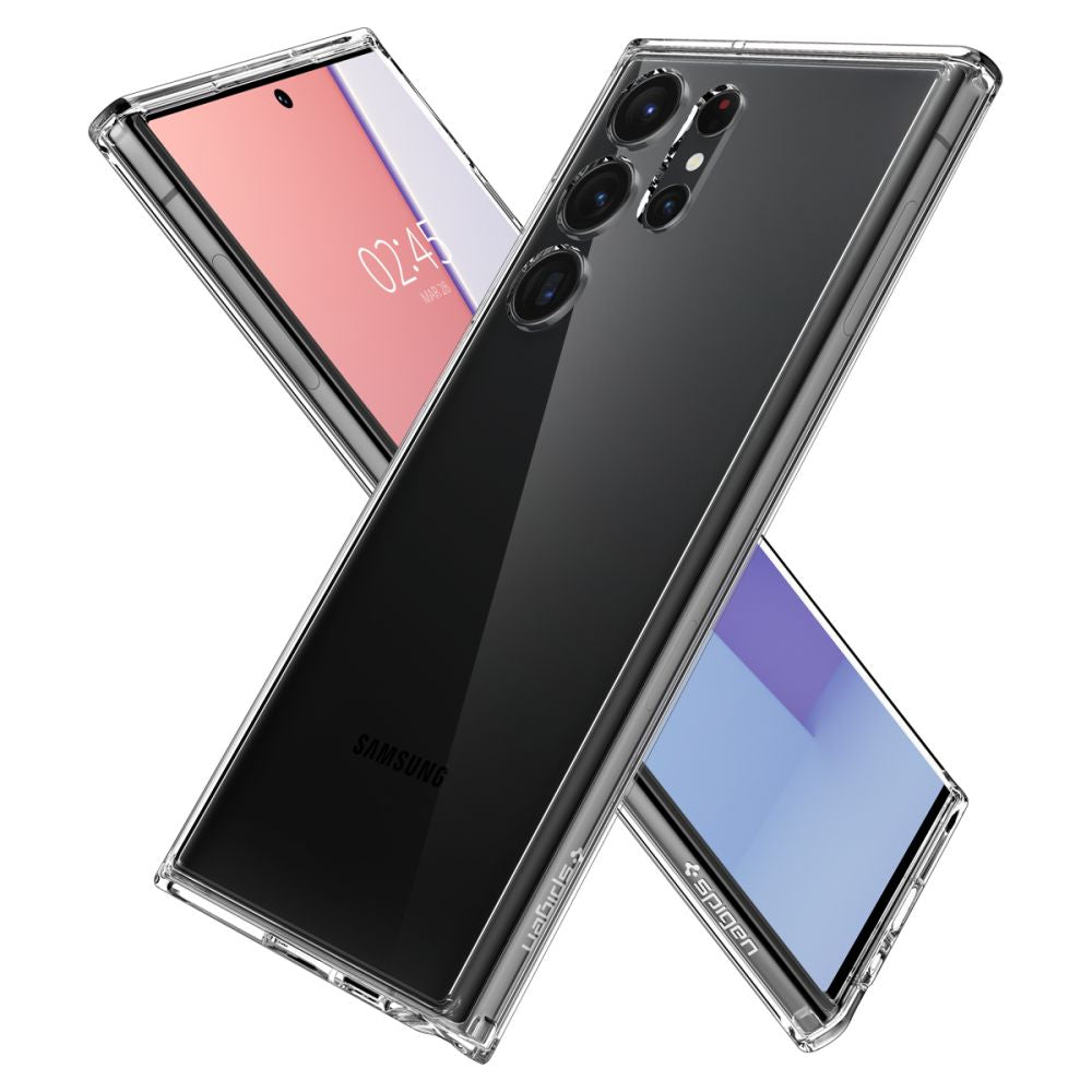 Spigen Samsung Galaxy S23 Ultra - Ultra Hybrid Σκληρή Θήκη με Πλαίσιο Σιλικόνης - Crystal Clear