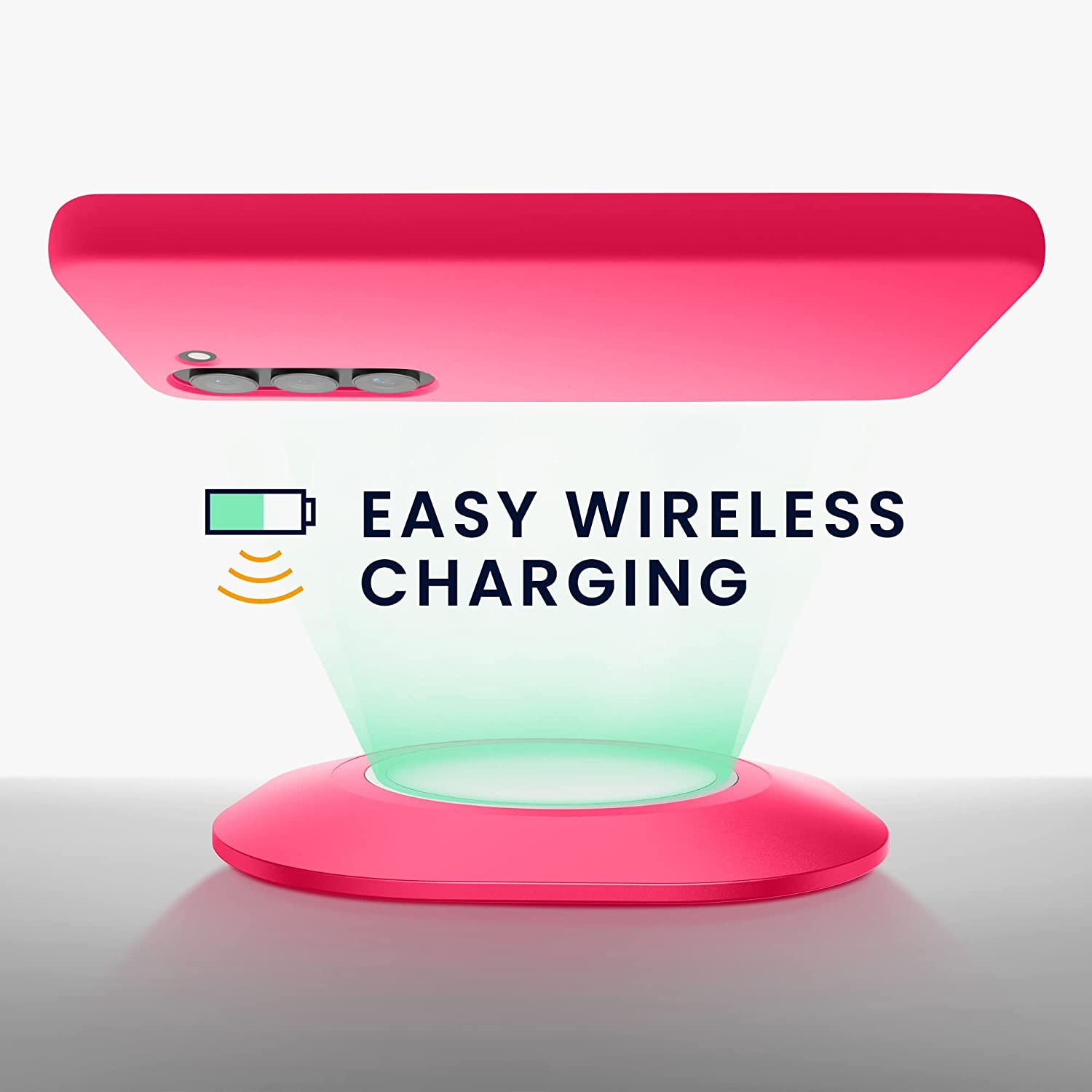 KW Samsung Galaxy S23 Θήκη Σιλικόνης Rubberized TPU - Neon Pink - 60273.77