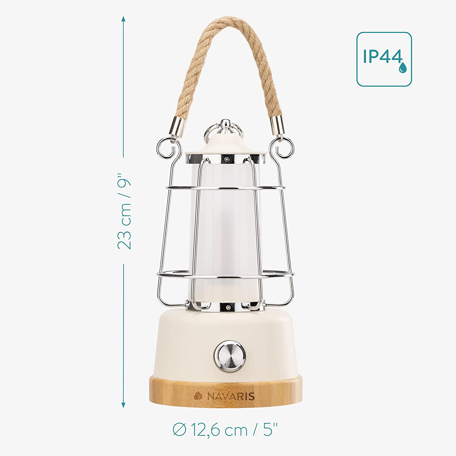 Navaris Επαναφορτιζόμενο Φανάρι LED - White - 56078.02