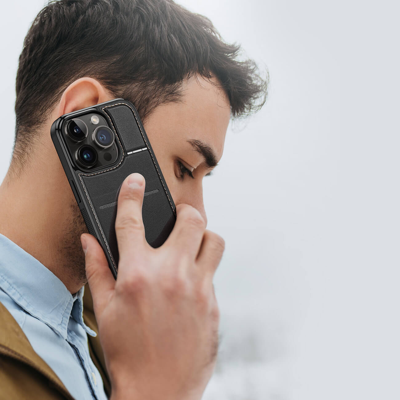 Dux Ducis iPhone 15 Pro Max Rafi Mag Anti - RFID 3in1 Θήκη με Υποδοχή για Κάρτες / Stand και MagSafe - Black