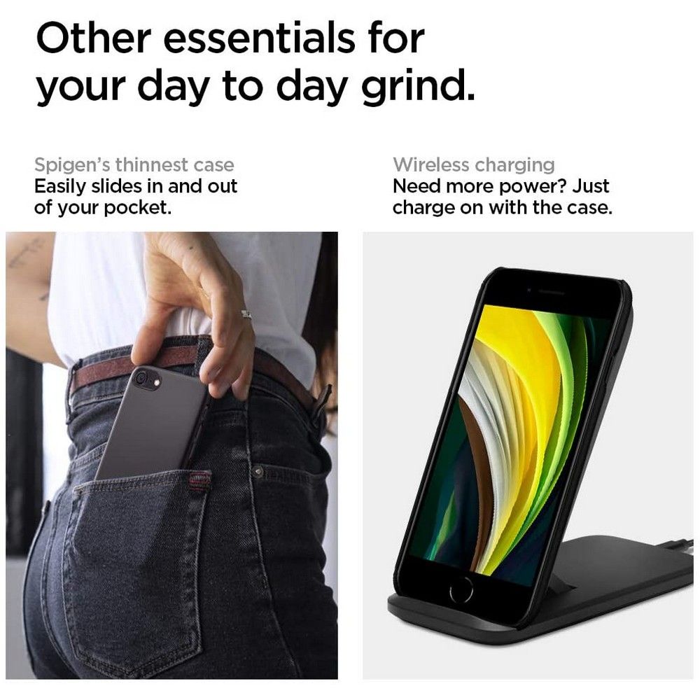 Spigen iPhone SE 2022 / SE 2020 / 7 / 8 Thin Fit Σκληρή Θήκη - Black