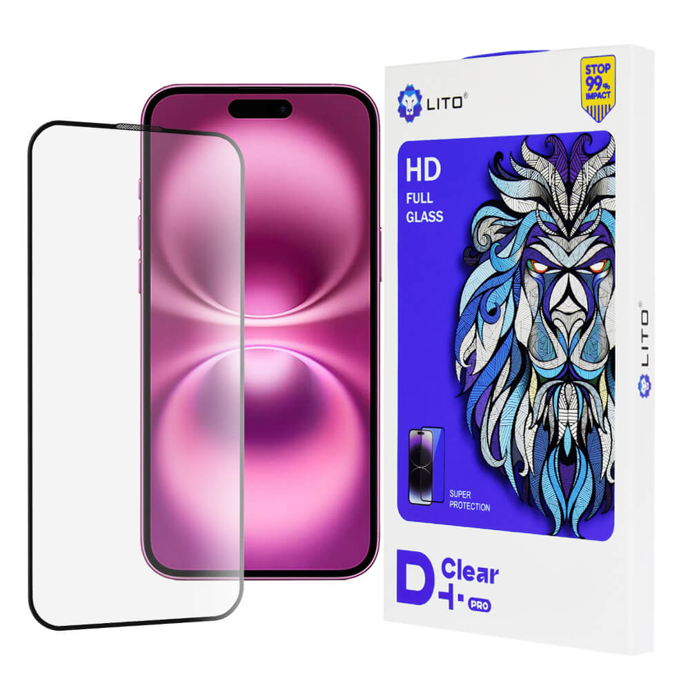 Lito iPhone 16 Plus - D+ Pro Clear - Full Screen Αντιχαρακτικό Γυαλί Tempered Glass - Black