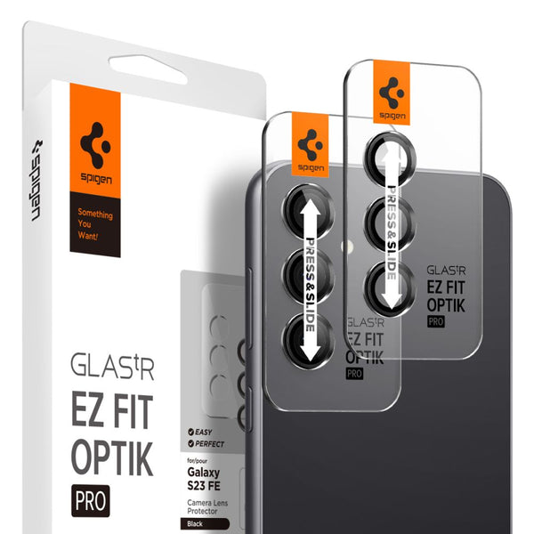 Spigen Samsung Galaxy S23 FE Optik.TR EZ Fit Αντιχαρακτικό Γυαλί για την Κάμερα - 2 Τεμάχια - Black