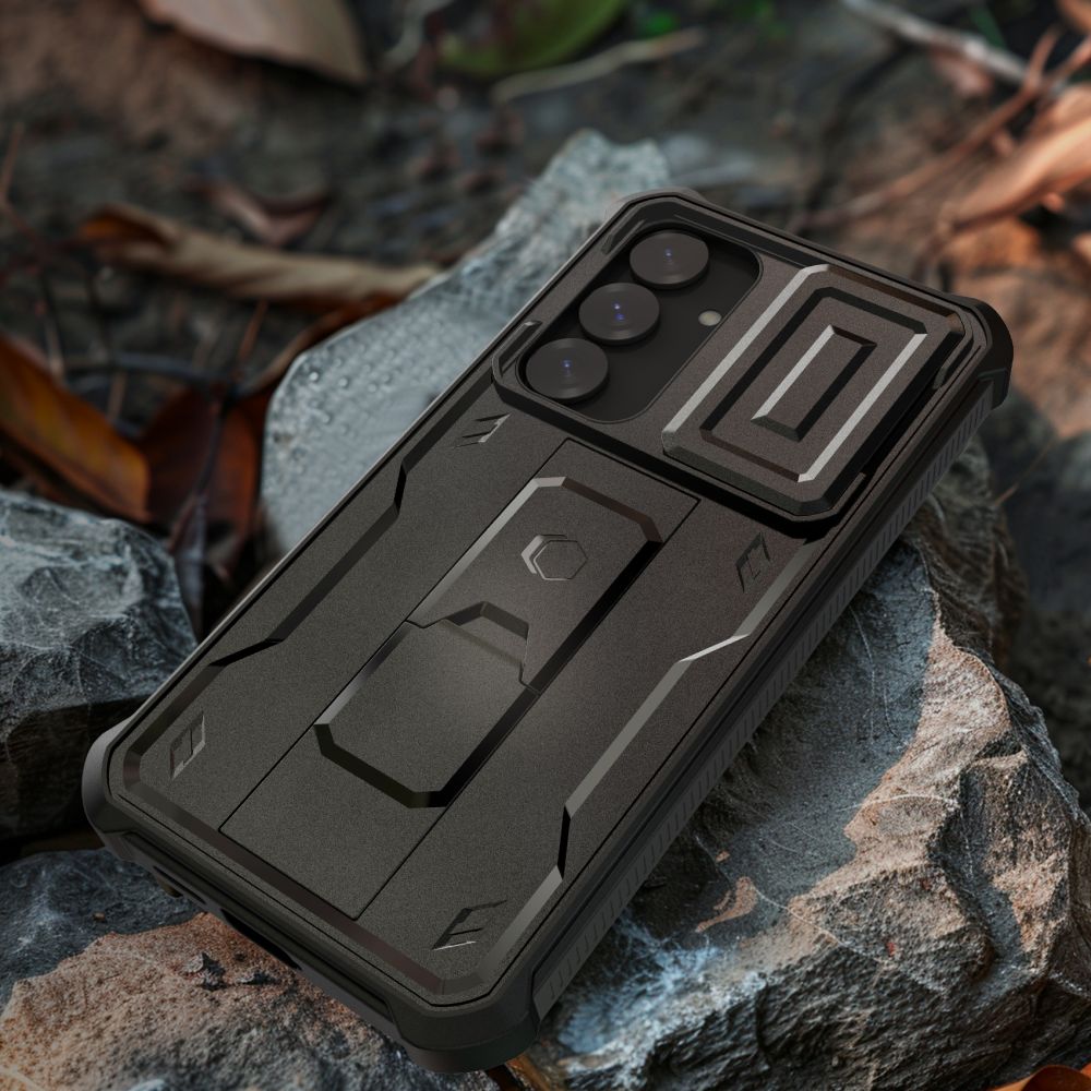 Tech-Protect Samsung Galaxy S25 Plus Kevlar Cam+ Θήκη 360 Full Body με Προστασία για την Οθόνη και την Κάμερα και Stand - Black