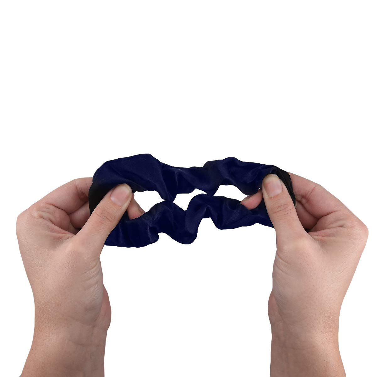 Navaris Σετ με 2 Μεταξωτά Scrunchies Λαστιχάκια Μαλλιών - Dark Blue / Pink - 50258.02.10