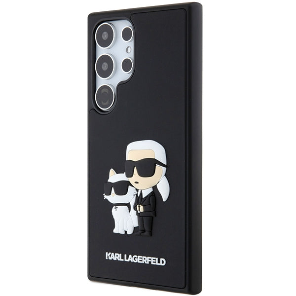 Karl Lagerfeld Samsung Galaxy S24 Ultra - 3D Rubber Karl and Choupette Σκληρή Θήκη με Πλαίσιο Σιλικόνης - Black - KLHCS24L3DRKCNK