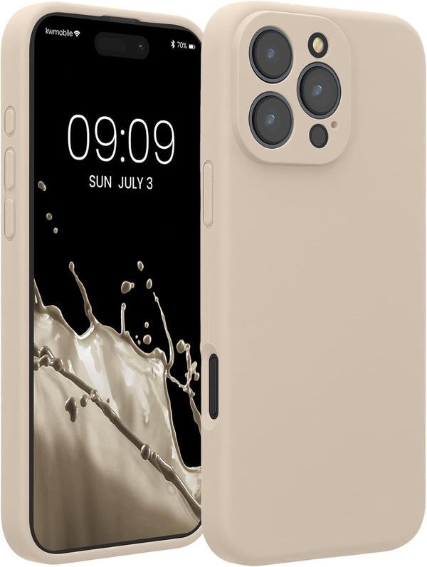 KW iPhone 16 Pro Max Θήκη Σιλικόνης Rubberized TPU - Cream