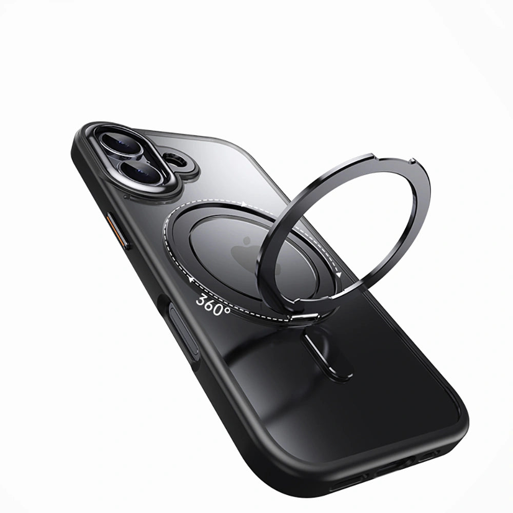 Tech-Protect iPhone 17 MagRing - Σκληρή MagSafe Θήκη με Περιστρεφόμενο Δαχτυλίδι Συγκράτησης / Stand - Black