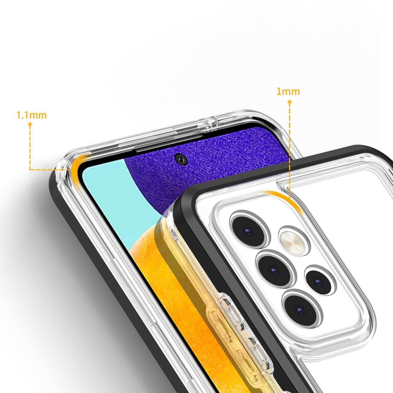 OEM Samsung Galaxy A33 5G Clear Hybrid Armor Σκληρή Θήκη με Πλαίσιο Σιλικόνης - Διάφανη / Black