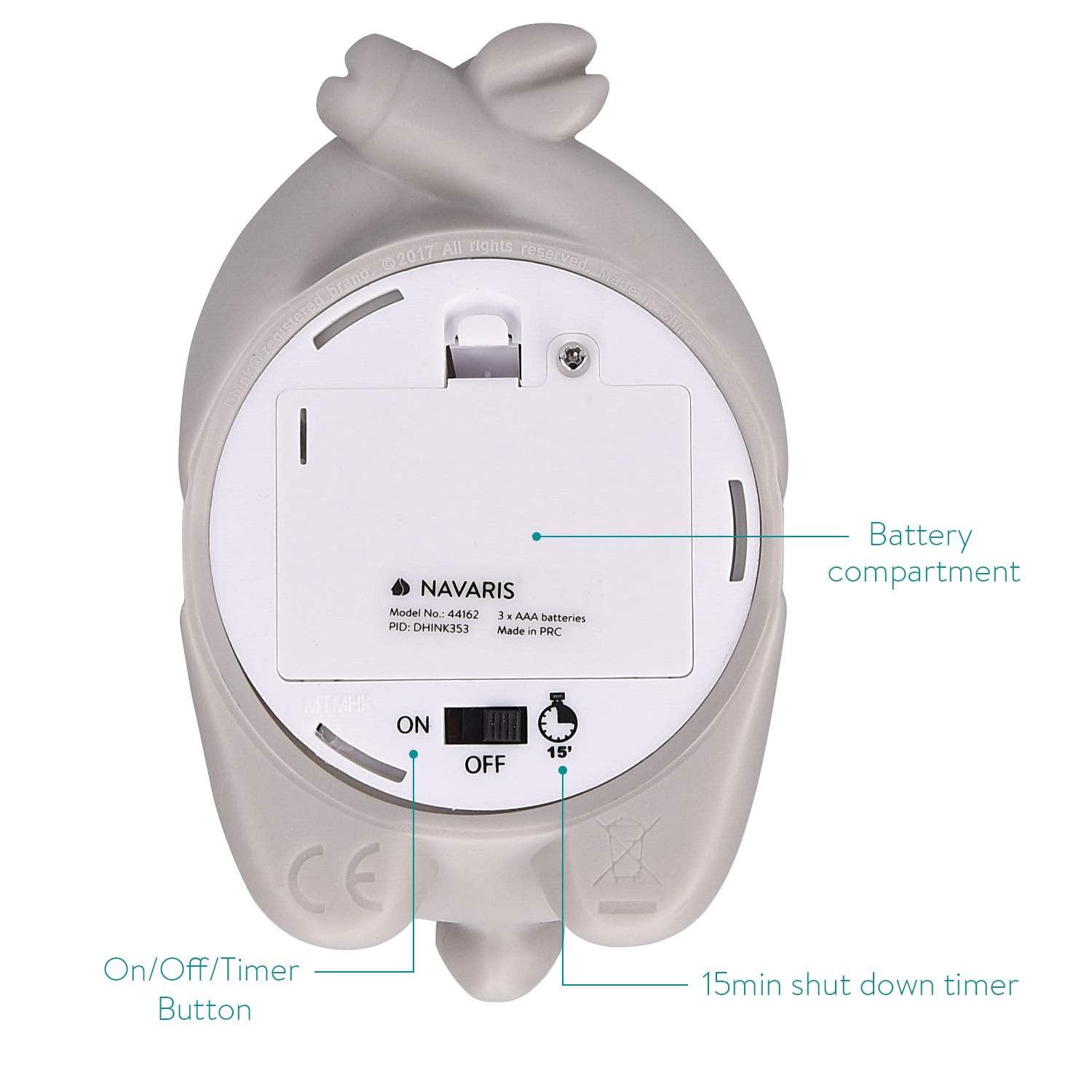 Navaris Alpaca LED Night Light RGB - Παιδικό Νυχτερινό Φως με Αλλαγή Χρωμάτων - Grey / Light Blue - 44162.25.23