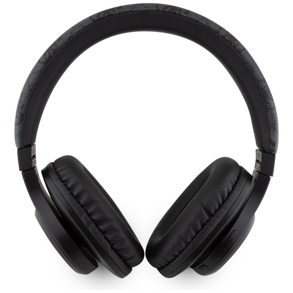 Guess Over-Ear 4G Leather Tone On Tone Script - Ασύρματα Bluetooth Ακουστικά - Black
