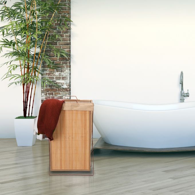 Relaxdays Πτυσσόμενο Καλάθι Απλύτων από Μπαμπού - Natural - 4052025939205
