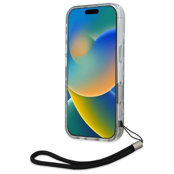 Karl Lagerfeld iPhone 16 Pro Max - Zebra with Cord - Σκληρή Θήκη με Πλαίσιο Σιλικόνης και Λουράκι - Purple - KLHCP16XHZBPKCCU