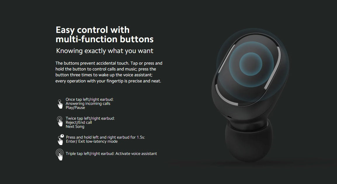 Xiaomi Redmi Buds Essential Wireless Earphones Bluetooth 5.2 - Ασύρματα ακουστικά για Κλήσεις / Μουσική - Black