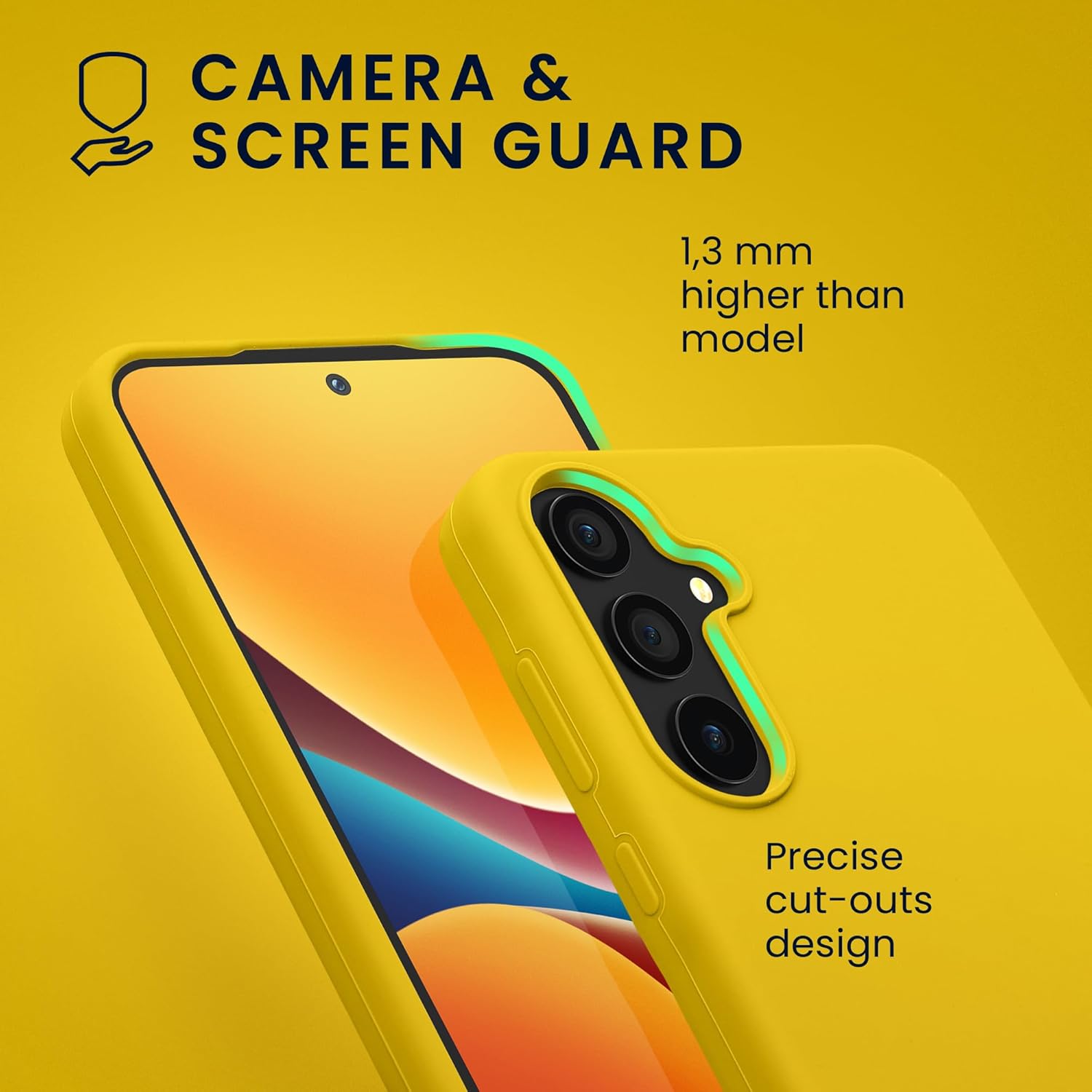 KW Samsung Galaxy A55 5G Θήκη Σιλικόνης Rubberized TPU - Vibrant Yellow