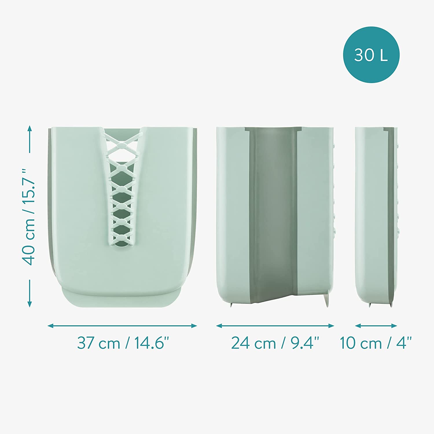 Navaris Κρεμαστό Πτυσσόμενο Πλαστικό Καλάθι Απλύτων - Green - 58400.07