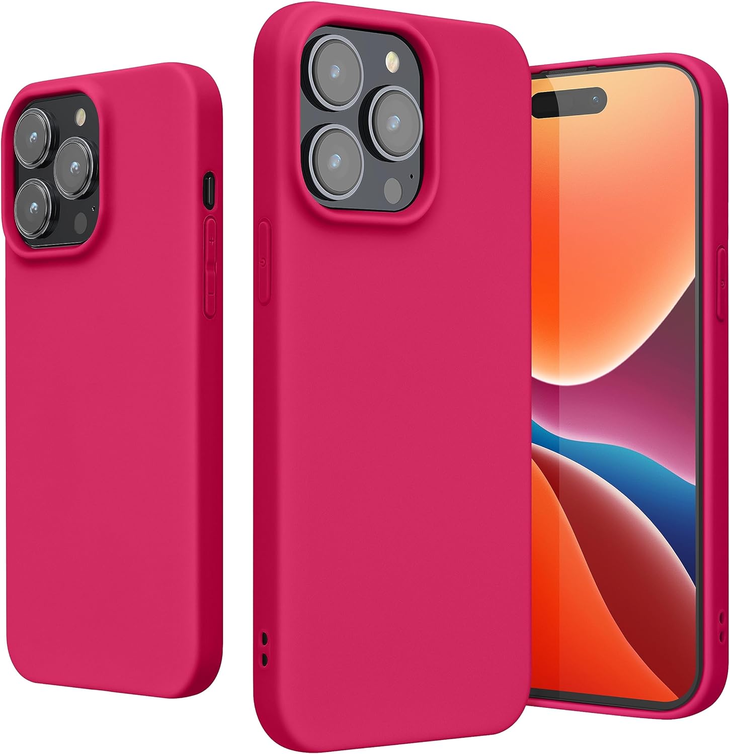 KW iPhone 15 Pro Max Λεπτή Θήκη Σιλικόνης TPU - Neon Pink - 61960.77