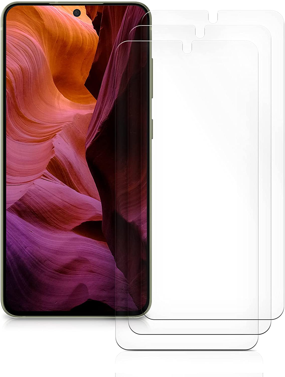 KW Samsung Galaxy S21 FE - Τρεις Μεμβράνες Προστασίας Οθόνης - Διάφανες - 55486.1