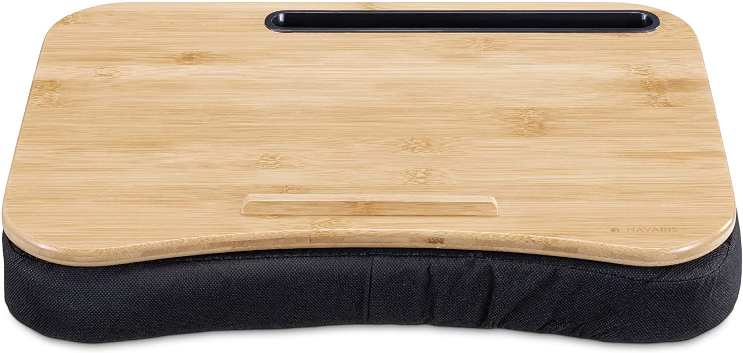 Navaris Ξύλινη Βάση για Laptop με Αφαιρούμενο Μαξιλάρι - Black / Natural - 54273.01