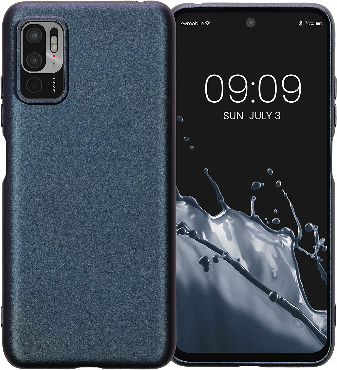 KW Xiaomi Redmi Note 10 5G / Poco M3 Pro 5G Θήκη Σιλικόνης TPU - Metallic Zodiac Blue - 57664.239