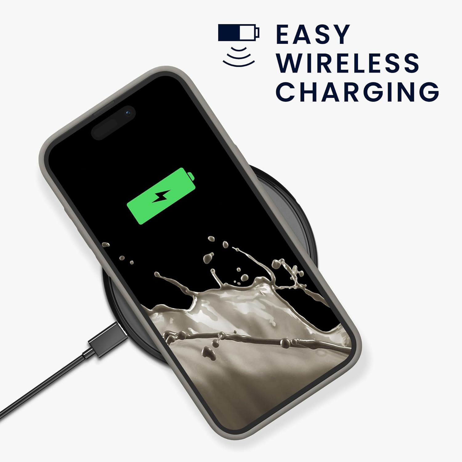 KW iPhone 15 Pro Max Θήκη Σιλικόνης Rubberized TPU - Stone Dust